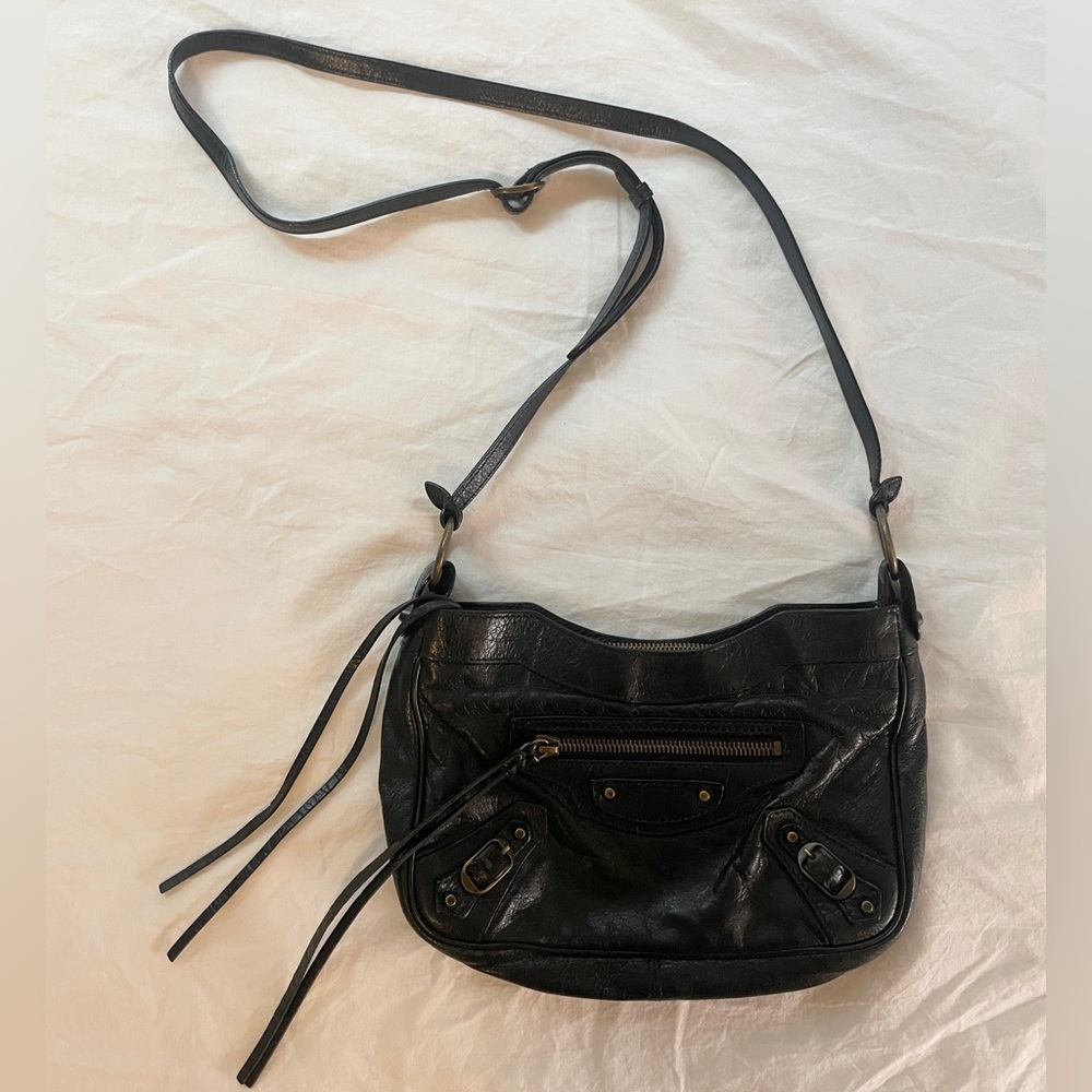 Balenciaga Classic Hip Black Leather Crossbody Bag